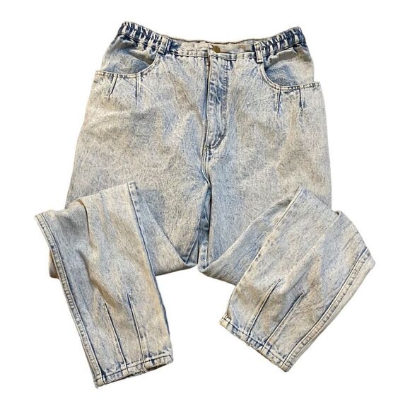 Gitano | Vintage 90s Acid Wash Pleated Balloon Jeans | 16 Long - Picture 1 of 6